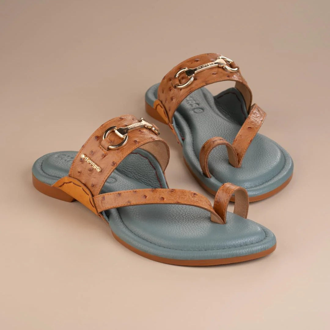 Hunter-Mint/Tan Ostrich