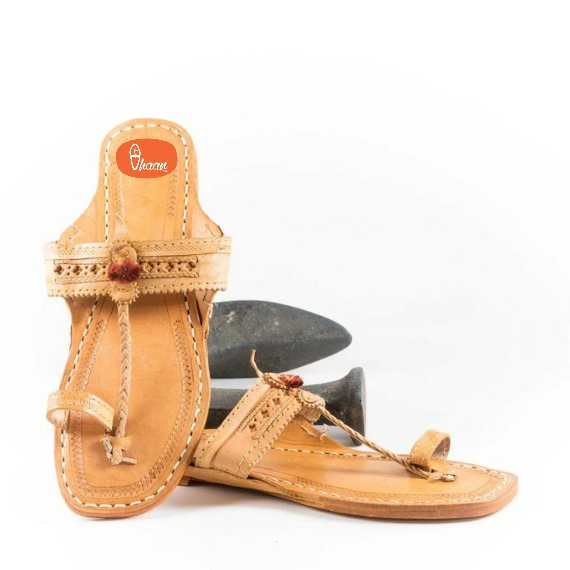 Yellow Moja(T) Shape Red Gonda Veni Belt(Patta) Detailed Punching