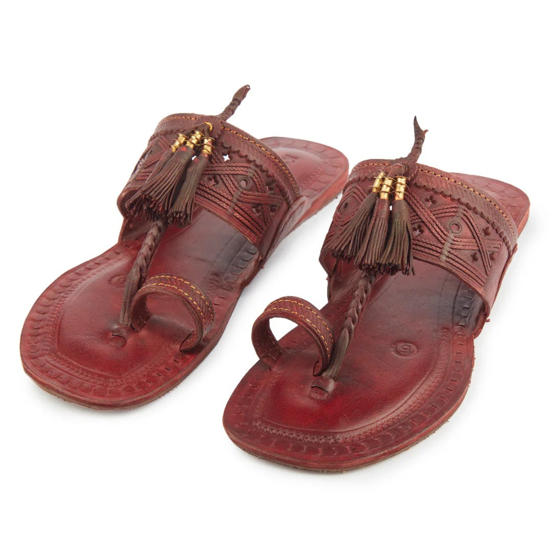 The Burgundy Legacy -kolhapuri chappal for women's