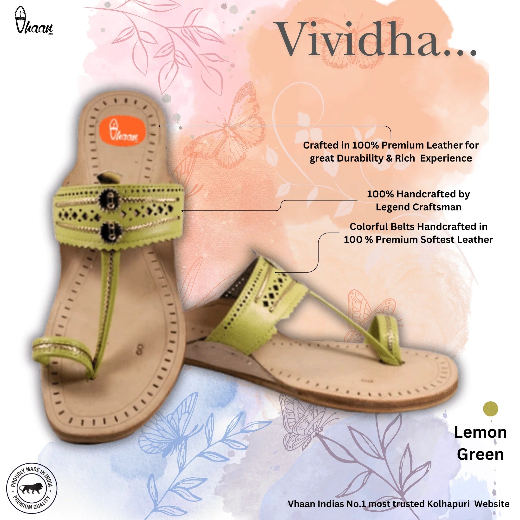 Lemon Green Color Ladies Kolhapuri Chappal