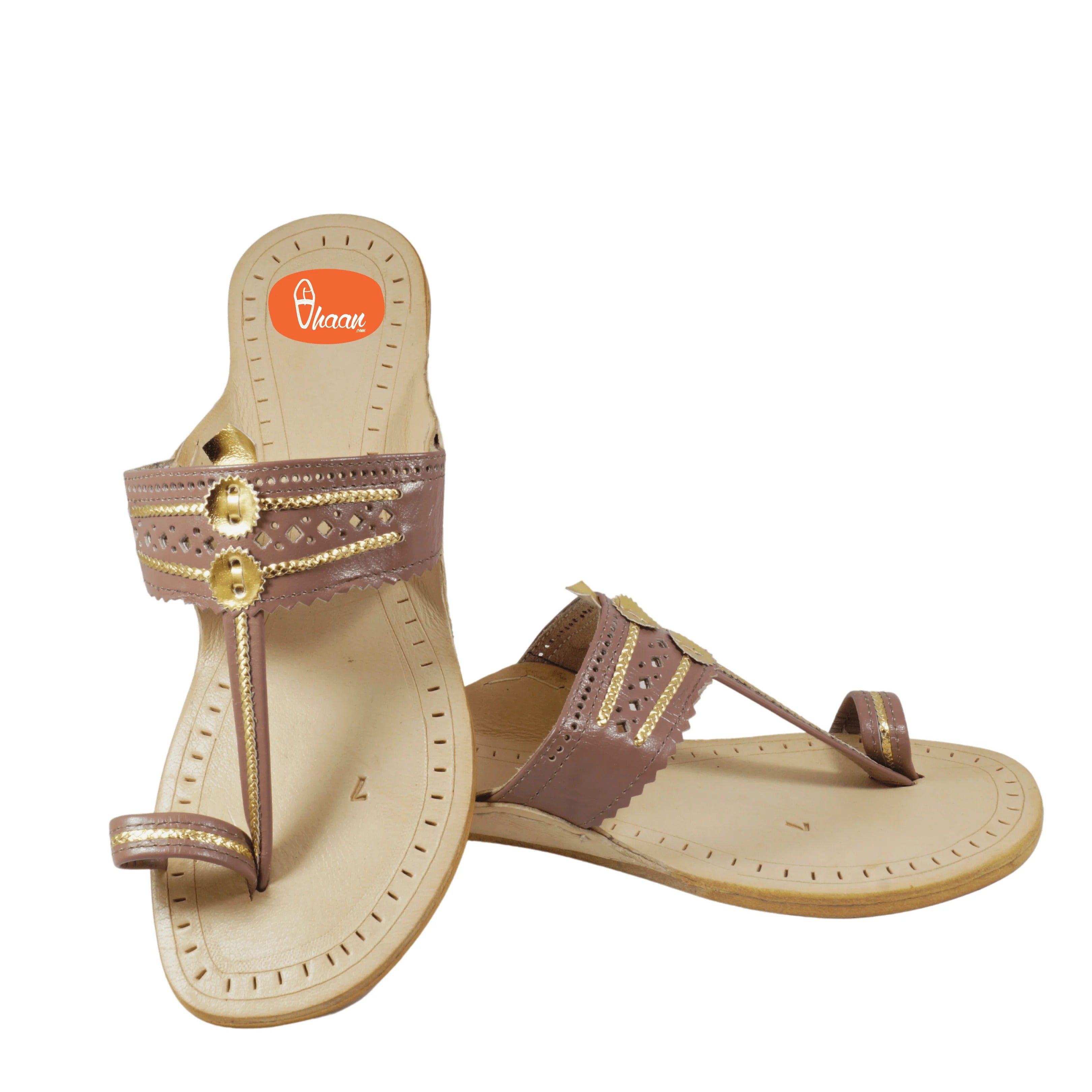 Deep Salmon Color Pure Leather Ladies Kolhapuri