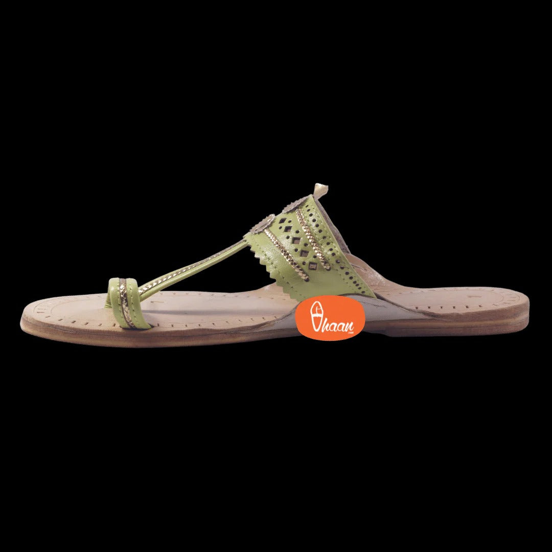 Lemon Green Color Ladies Kolhapuri Chappal
