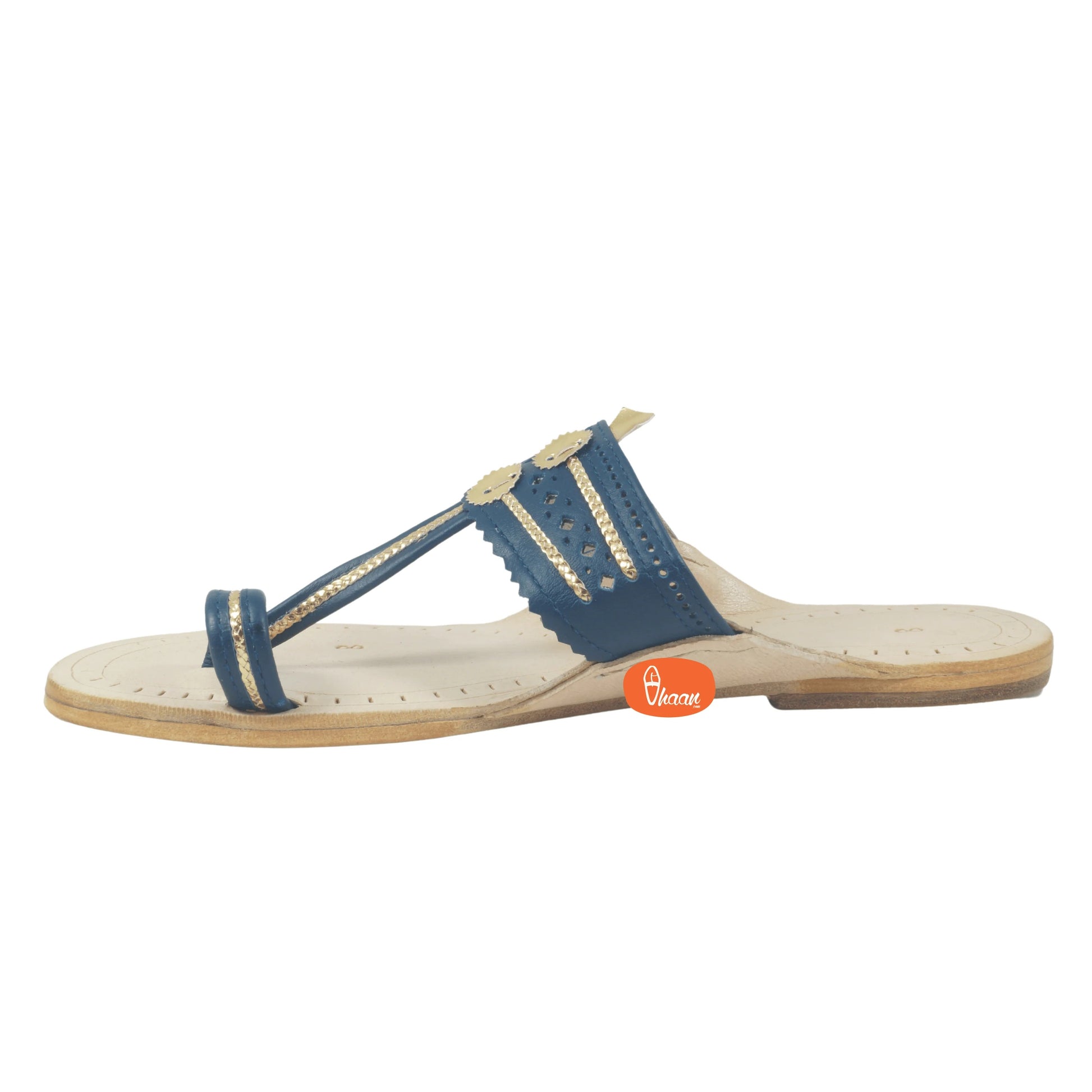 Blue Color Pure Leather Ladies