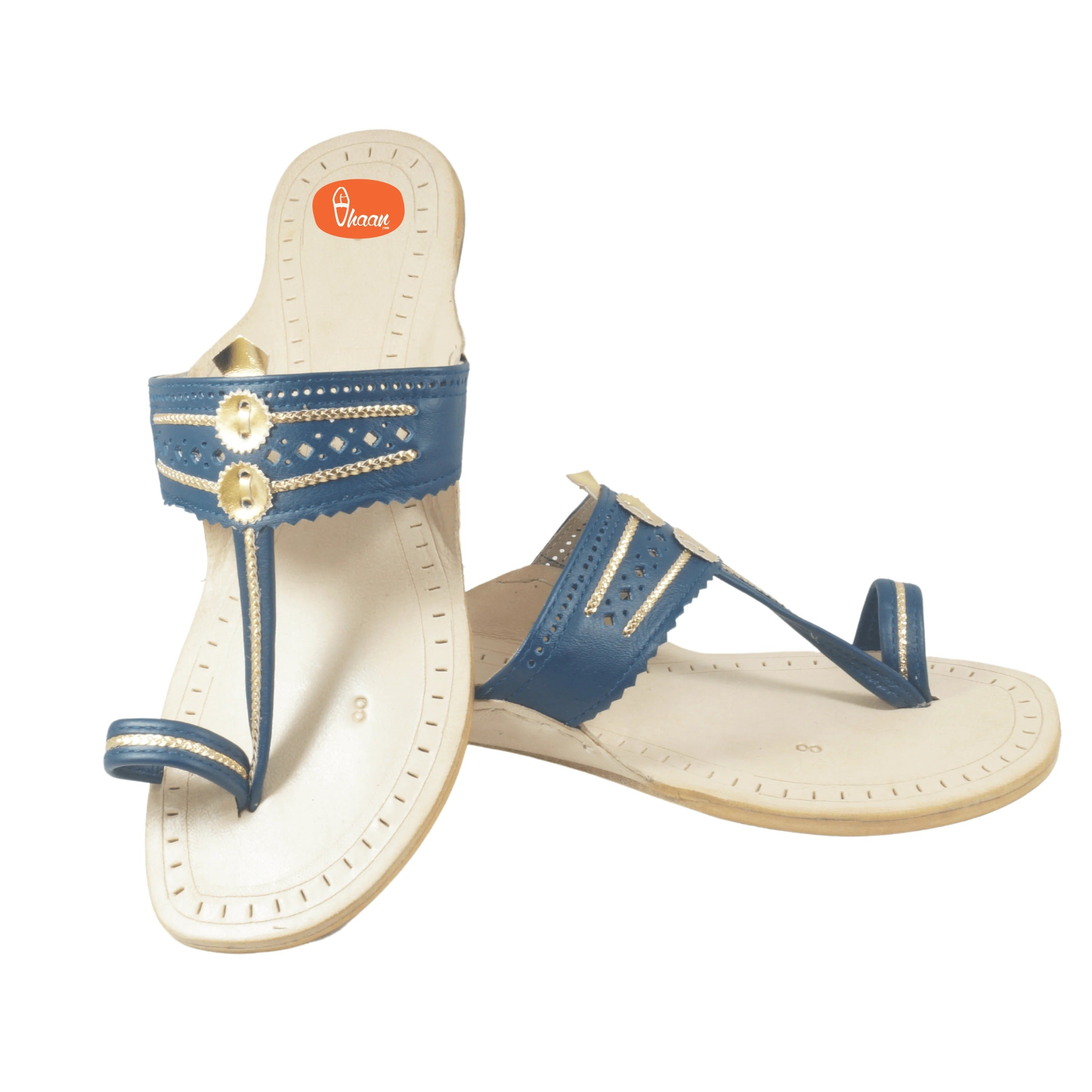 Blue Color Pure Leather Ladies