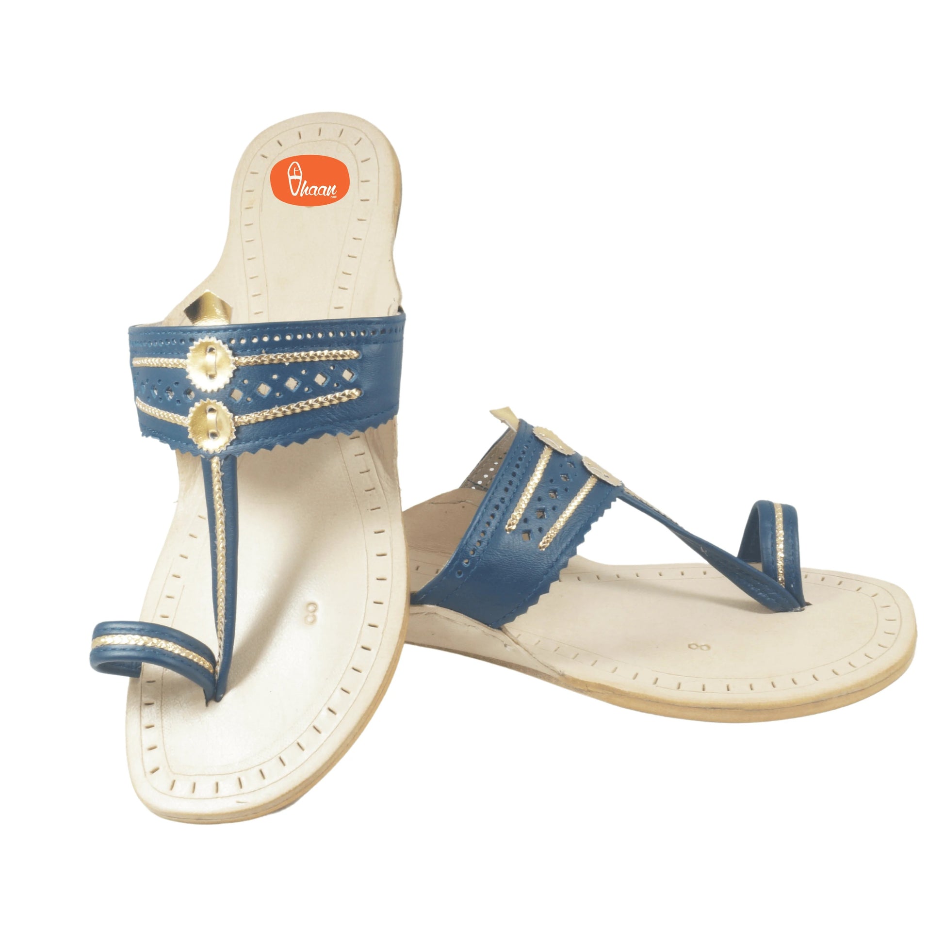 Blue Color Pure Leather Ladies