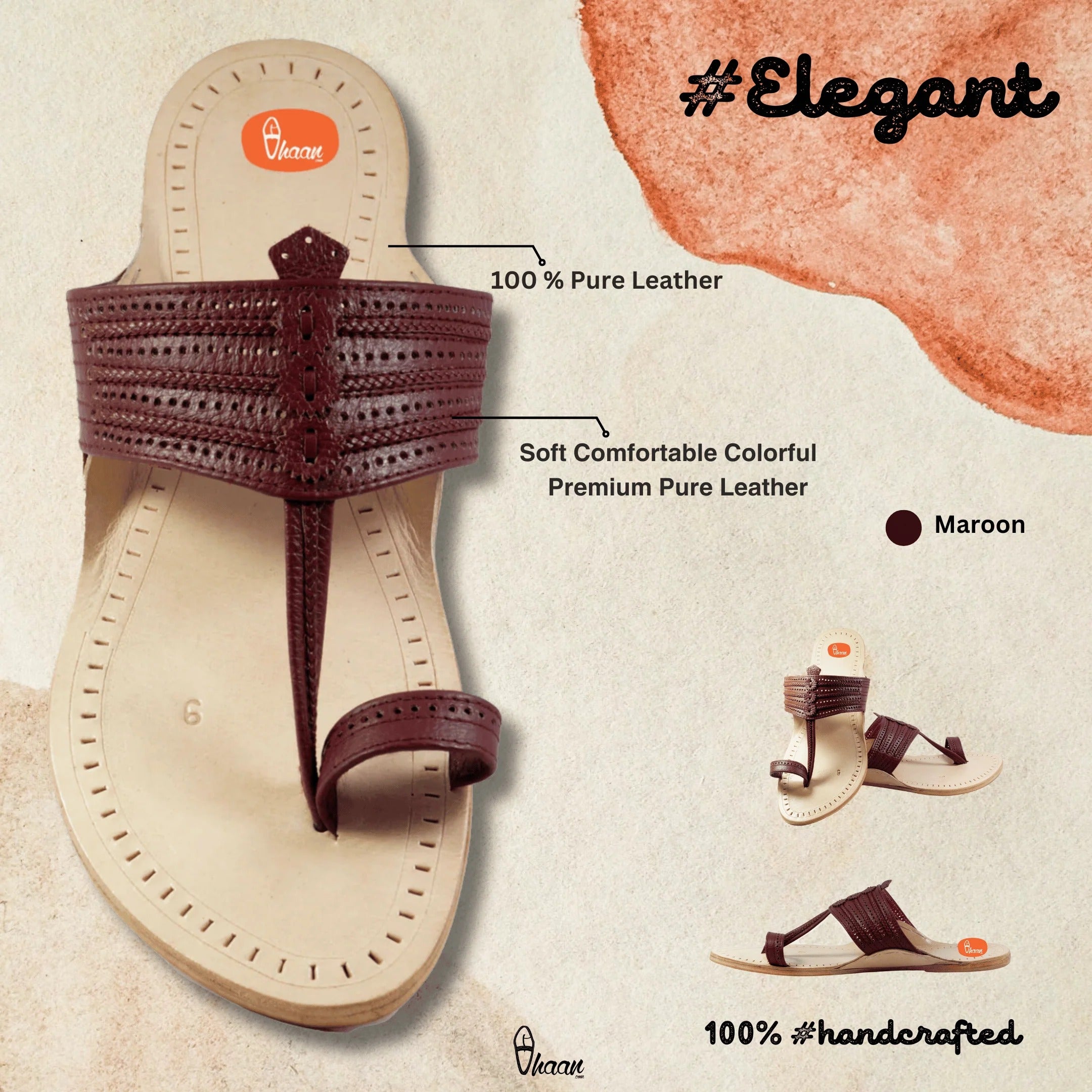 Soft Leather Maroon Kolhapuri