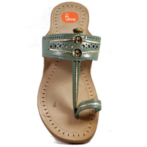Grey Ladies Kolhapuri Chappal