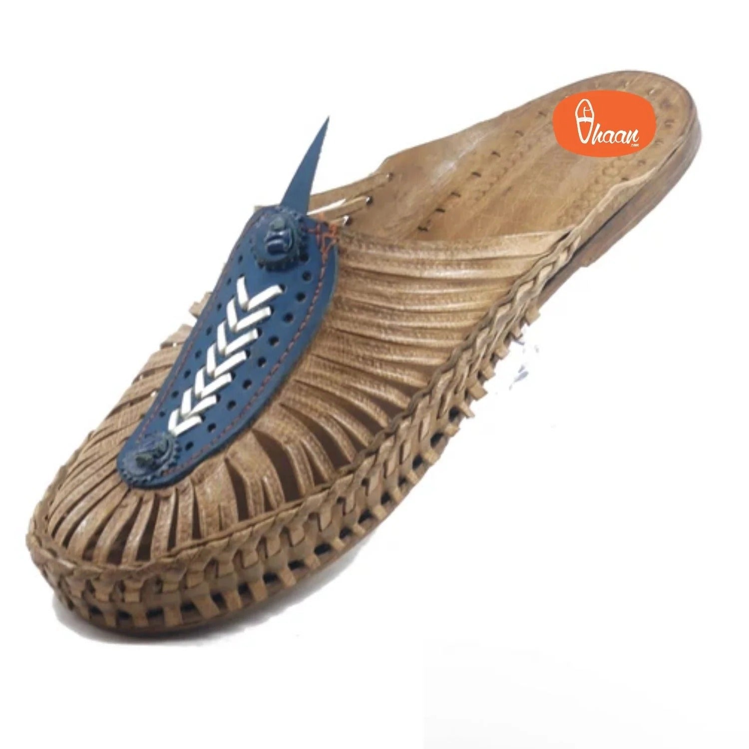 Blue handcrafted kolhapuri shoes for Women