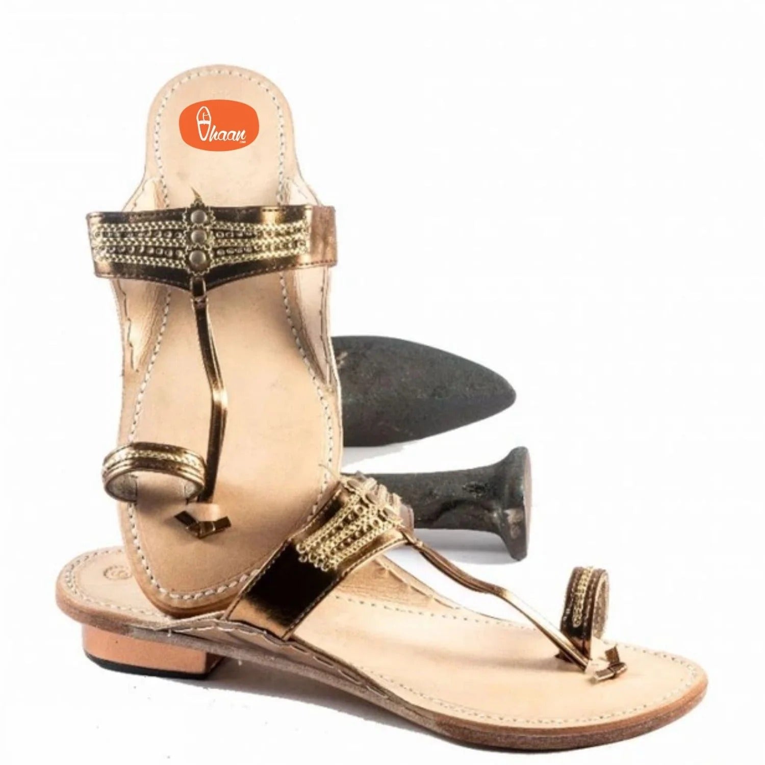 Angthapatti Box Heel Classic Kolhapuri Chappal For Women