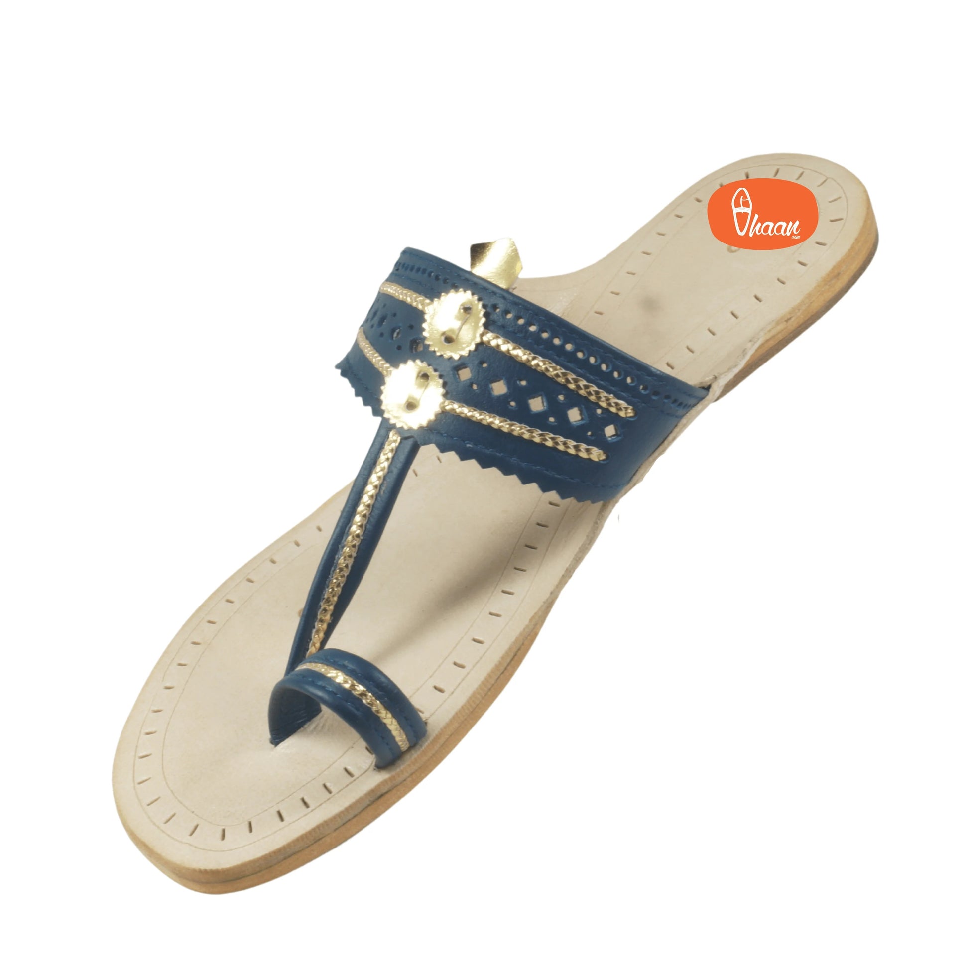 Blue Color Pure Leather Ladies