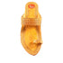 Yellow Ladies Kolhapuri Without Wadi Handicraft Hand Punched Belt