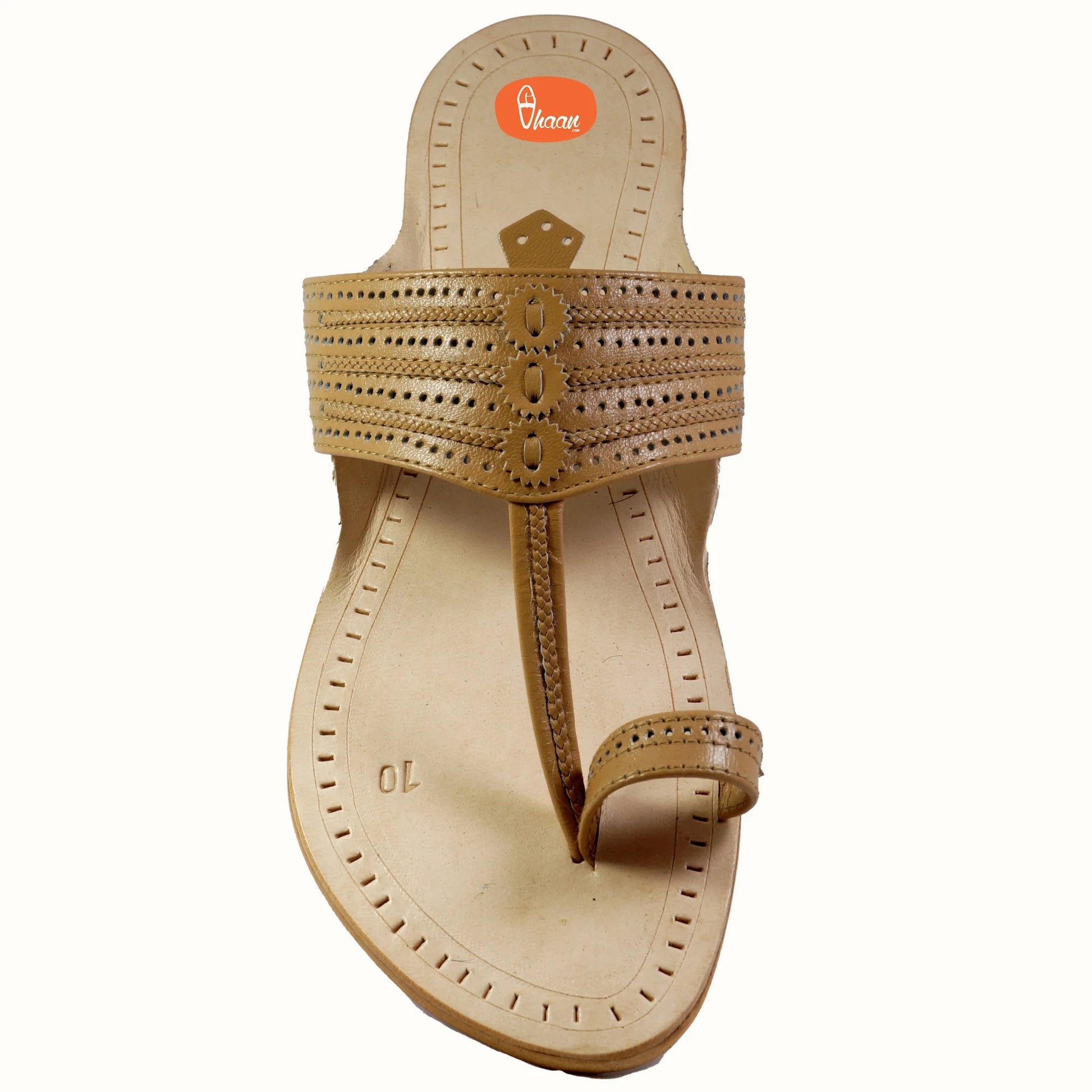 Cream Colour leather Kolhapuri