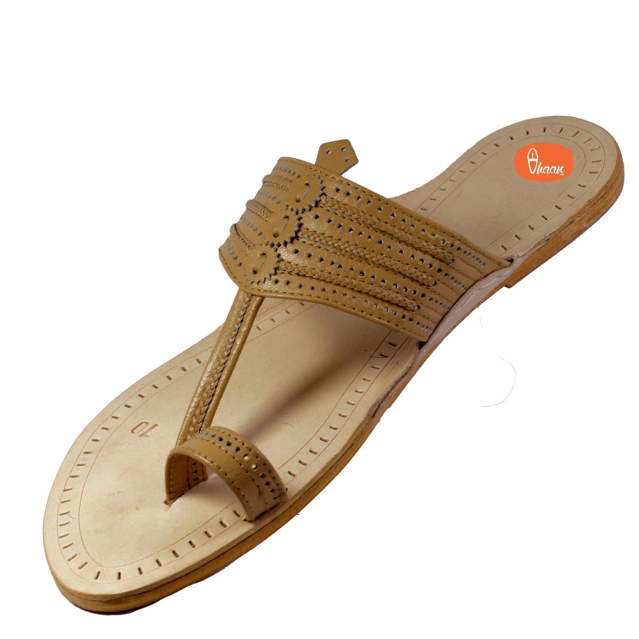 Cream Colour leather Kolhapuri