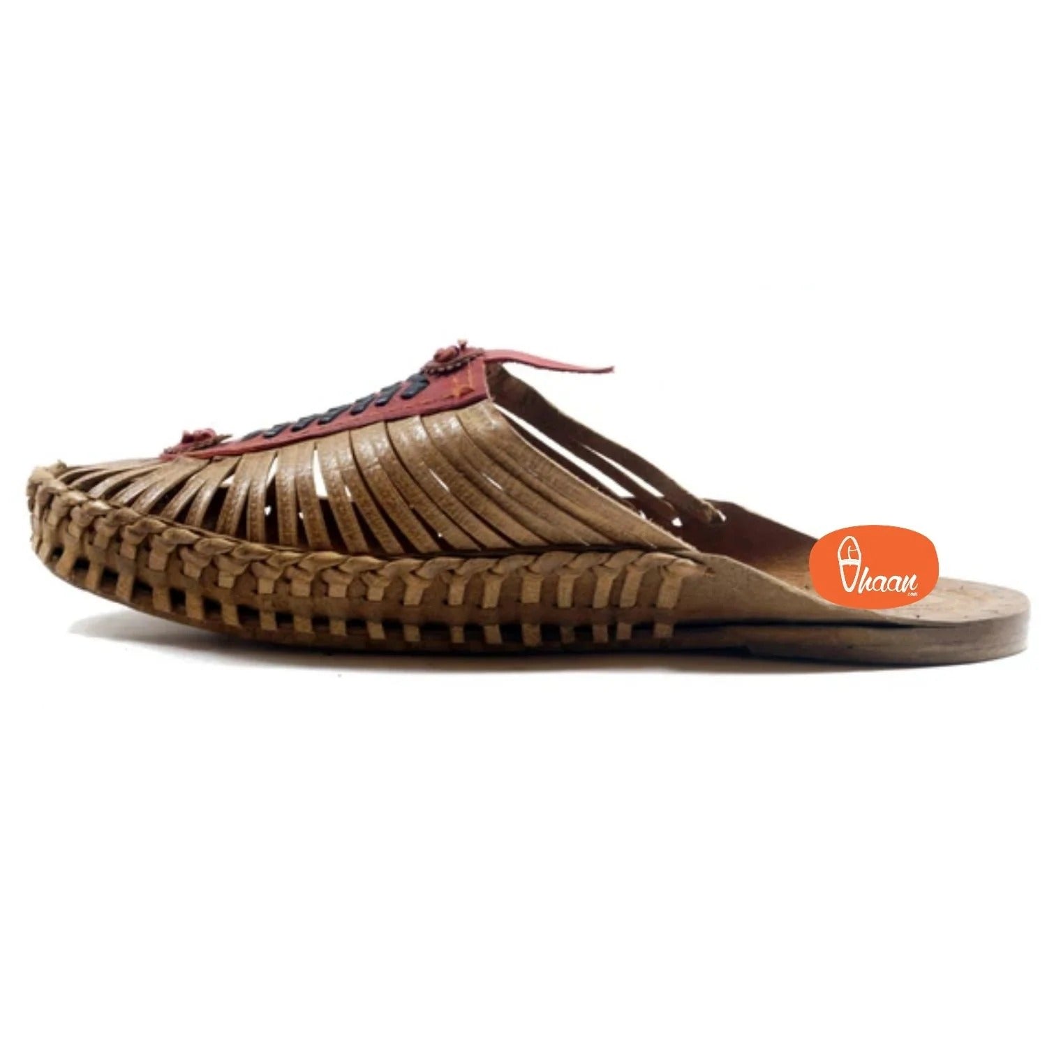 Red handcrafted kolhapuri shoes for Women