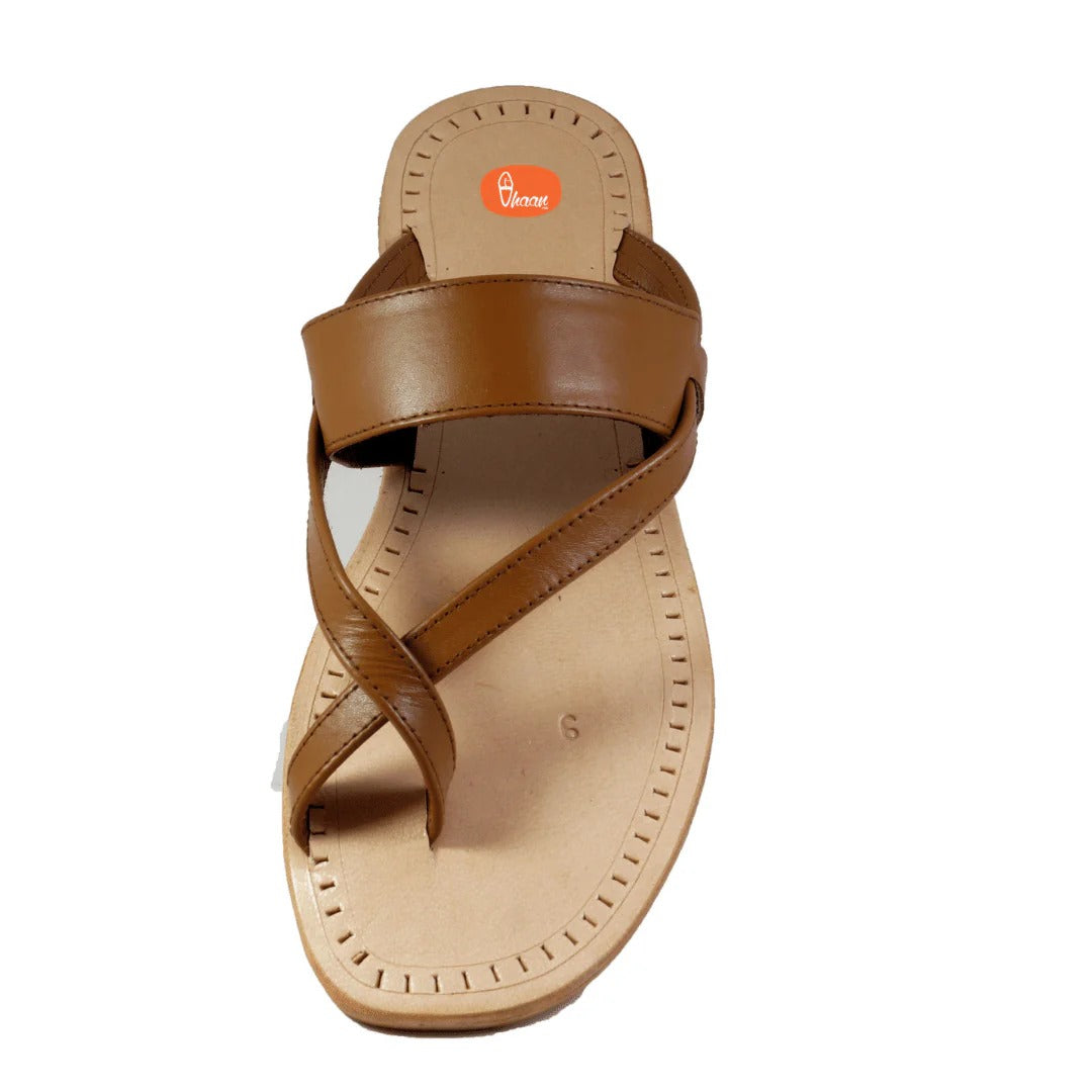 Double Wadi Gandhi Design Soft Leather Cream