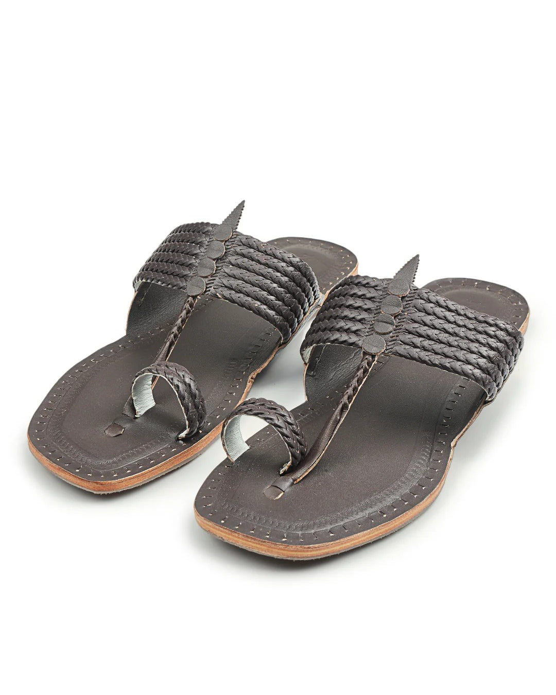 Six Brown Braids - Kolhapuri Chappal for men