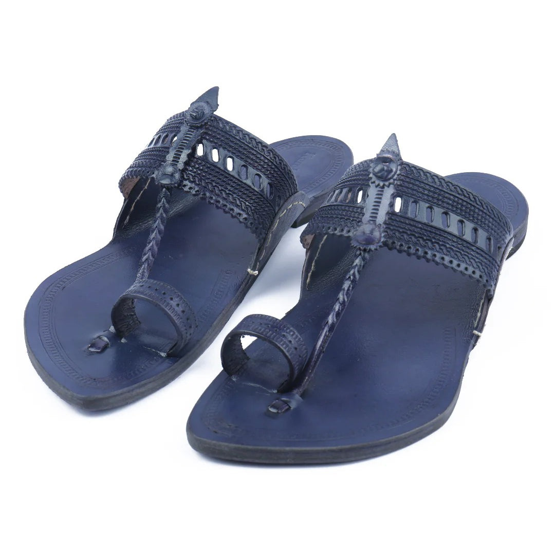 Calm Blue Men's Kolhapuri Chappal