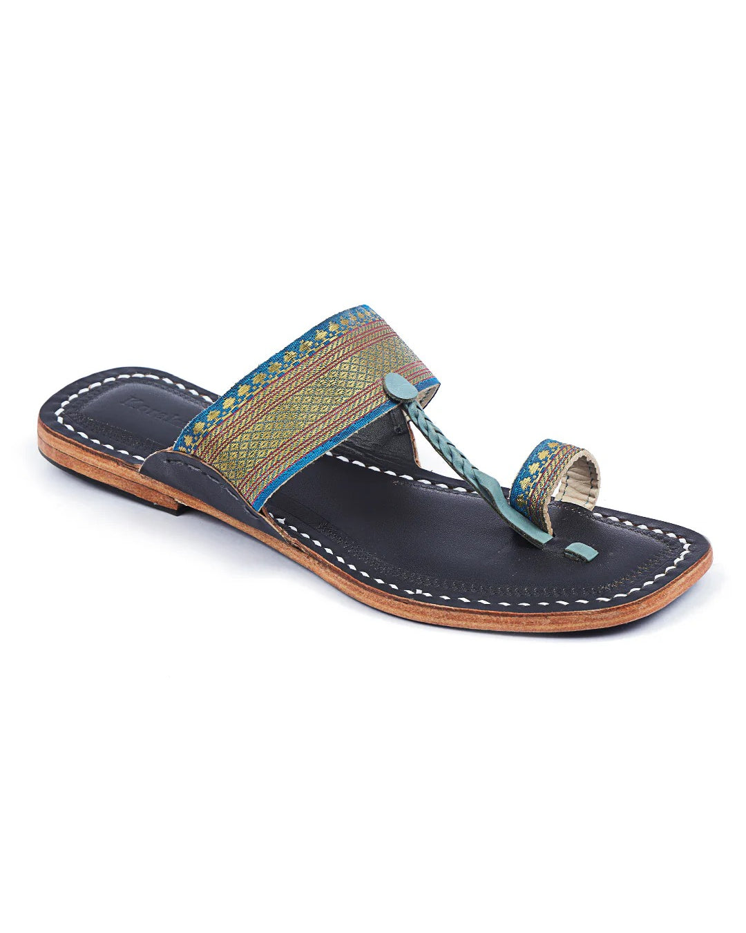 Blue on Blue - Kolhapuri Chappal for women