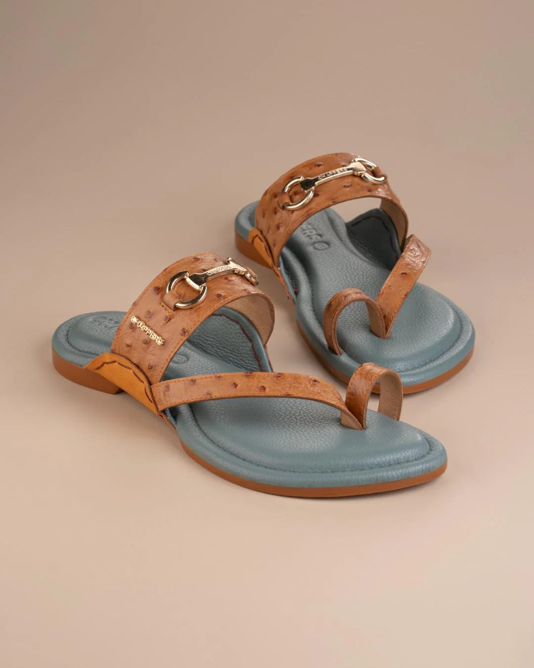 Hunter-Mint/Tan Ostrich