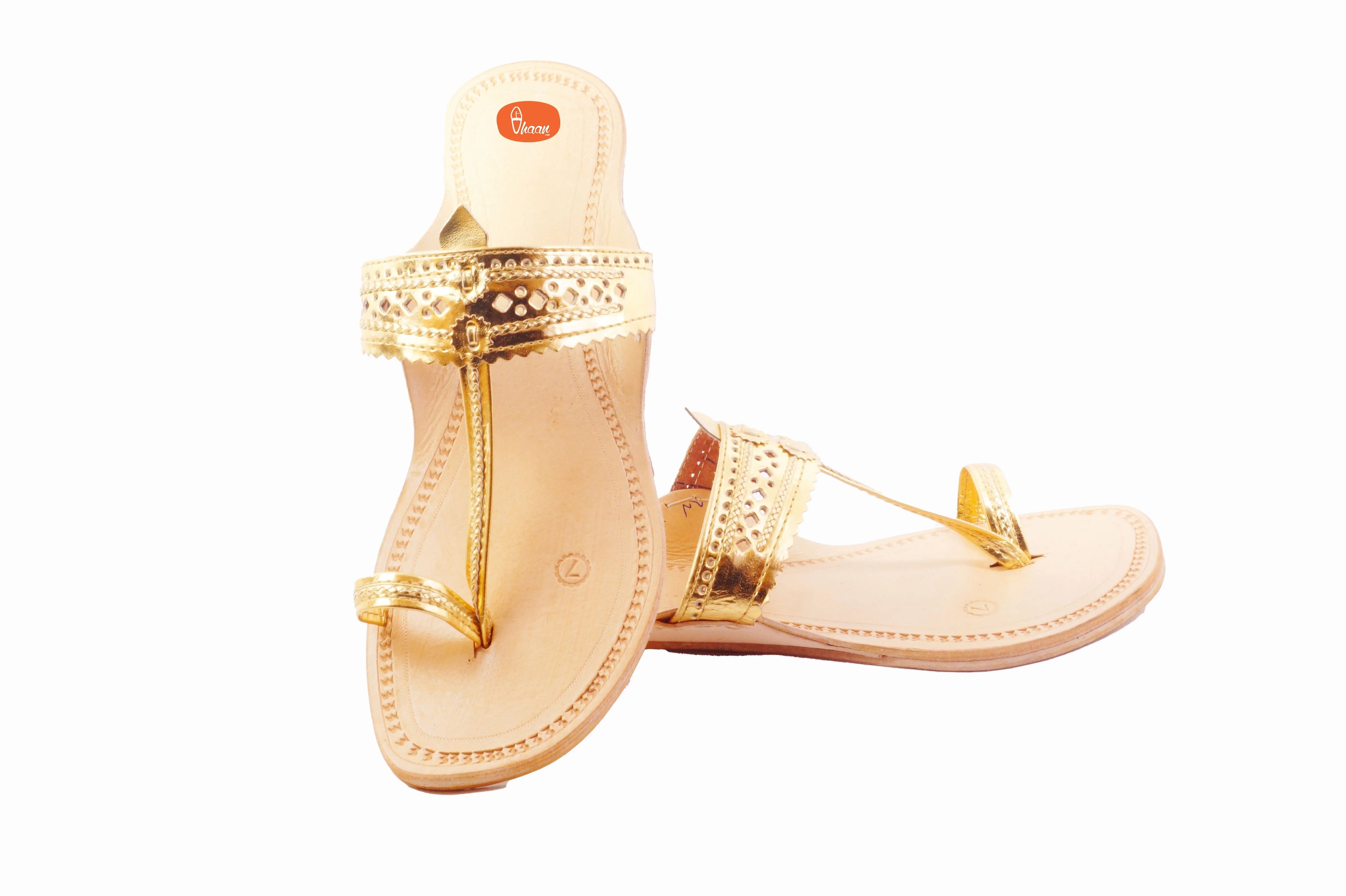 Golden Color Ladies Chappal