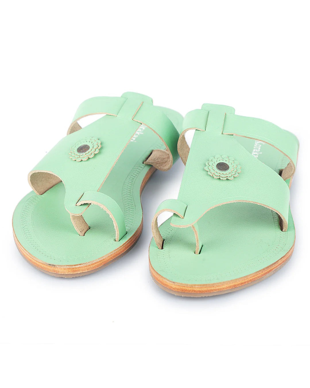 Unique Pista Green kolhapuri chappal for women