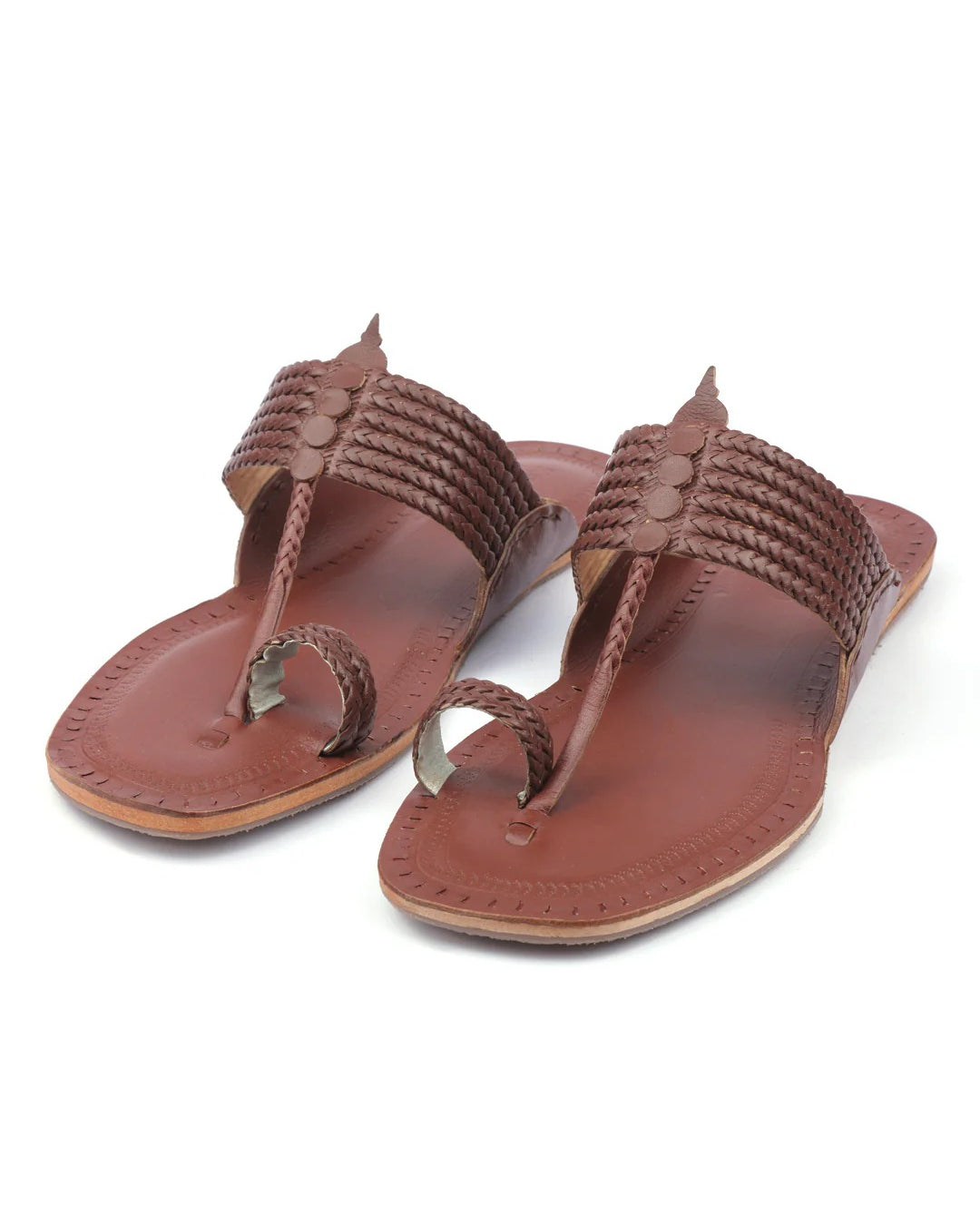 Six Red Braids - Men Kolhapuri chappal