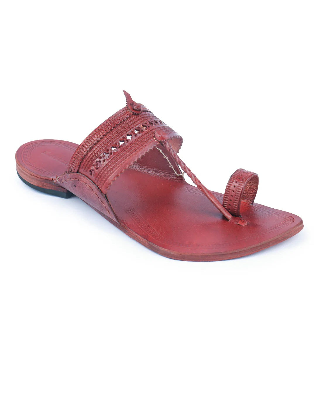Striking Red Men's Kolhapuri Chappal