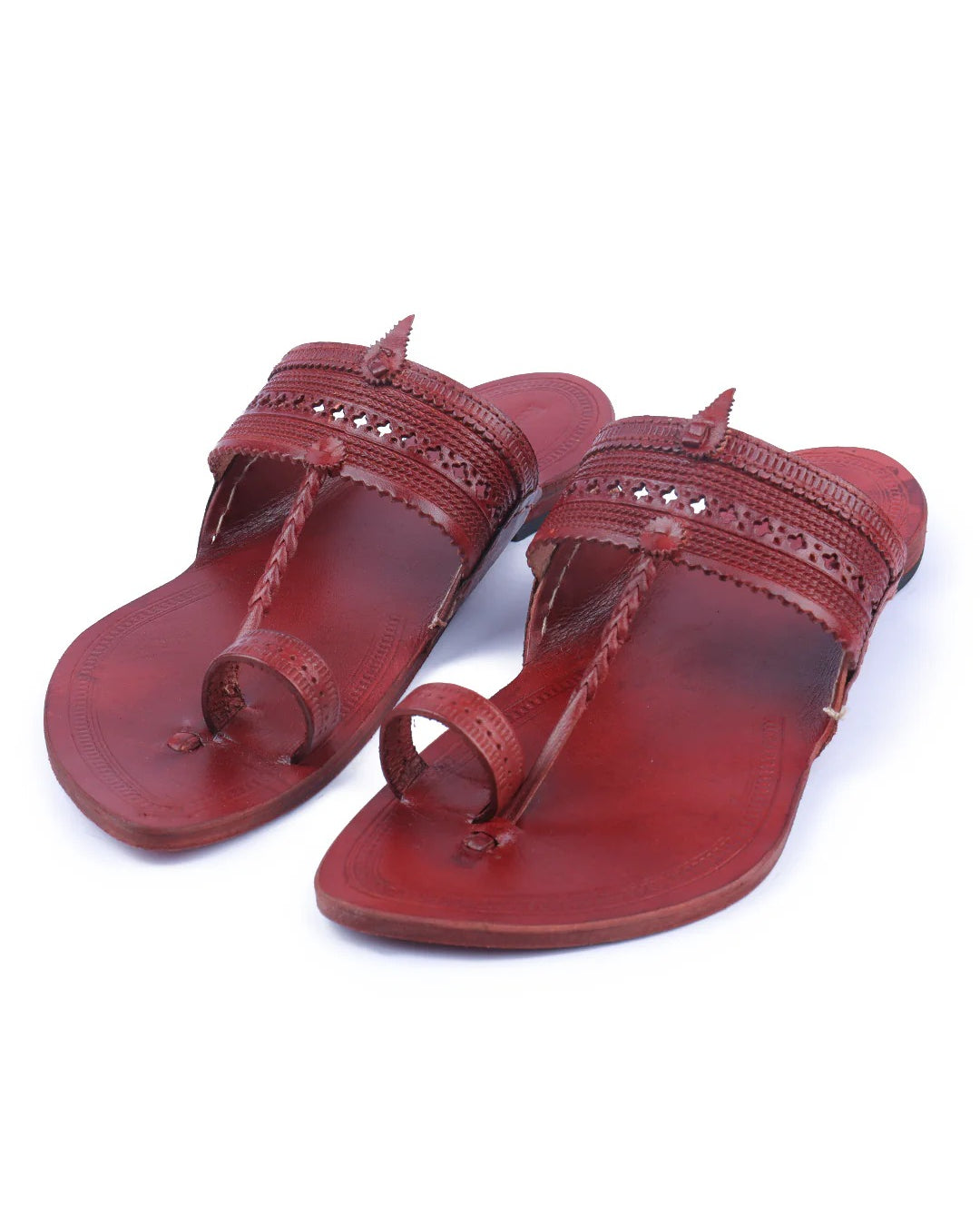 Striking Red Men's Kolhapuri Chappal