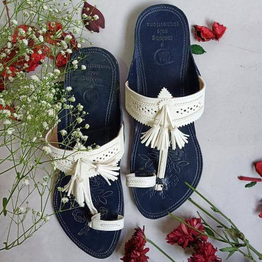 Alphabet Kolhapuri White and Blue