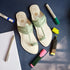 Tea Green And Snow White Faux Leather Kolhapuri