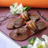 Tan Handcrafted Kolhapuris With Zari