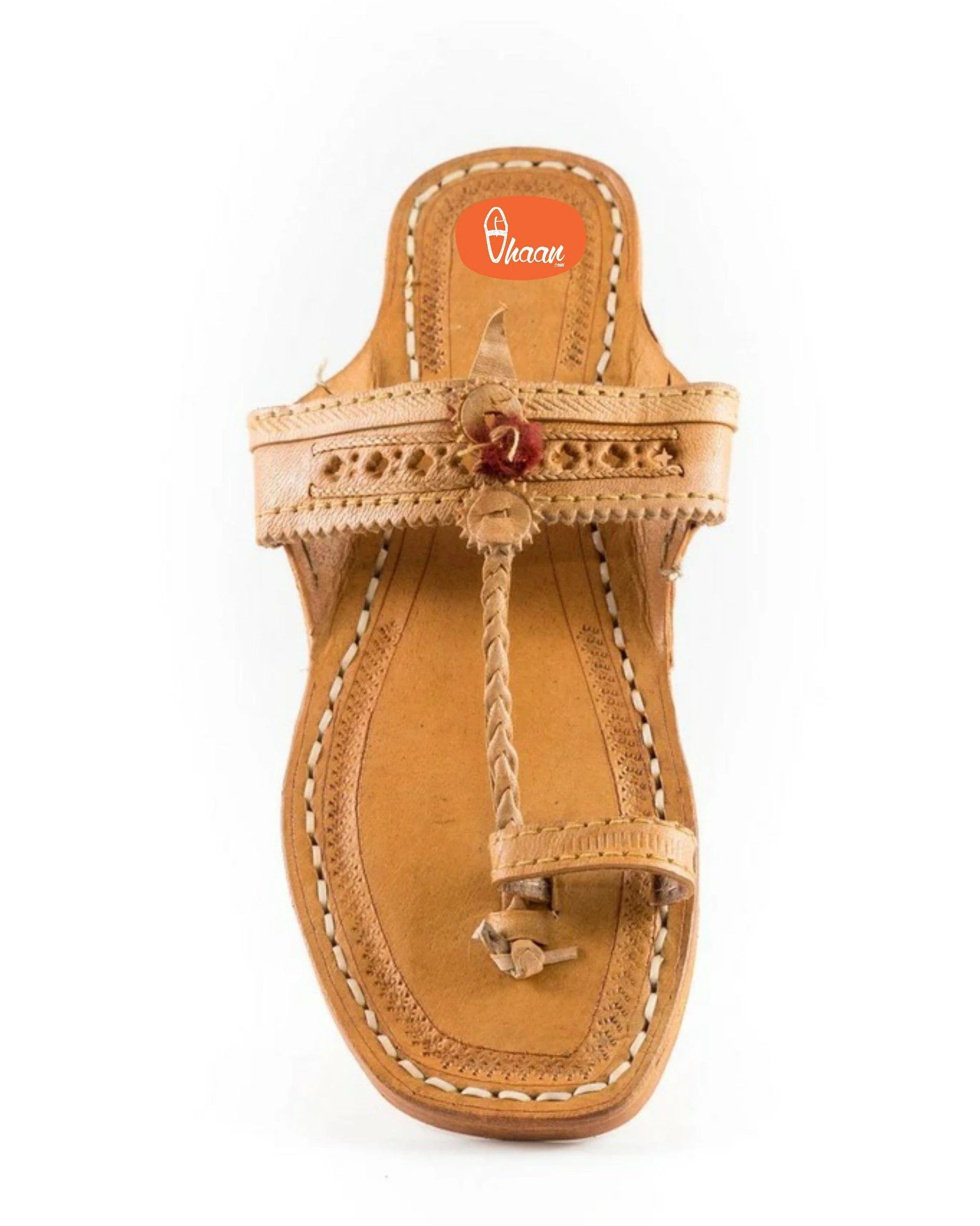 Yellow Moja(T) Shape Red Gonda Veni Belt(Patta) Detailed Punching