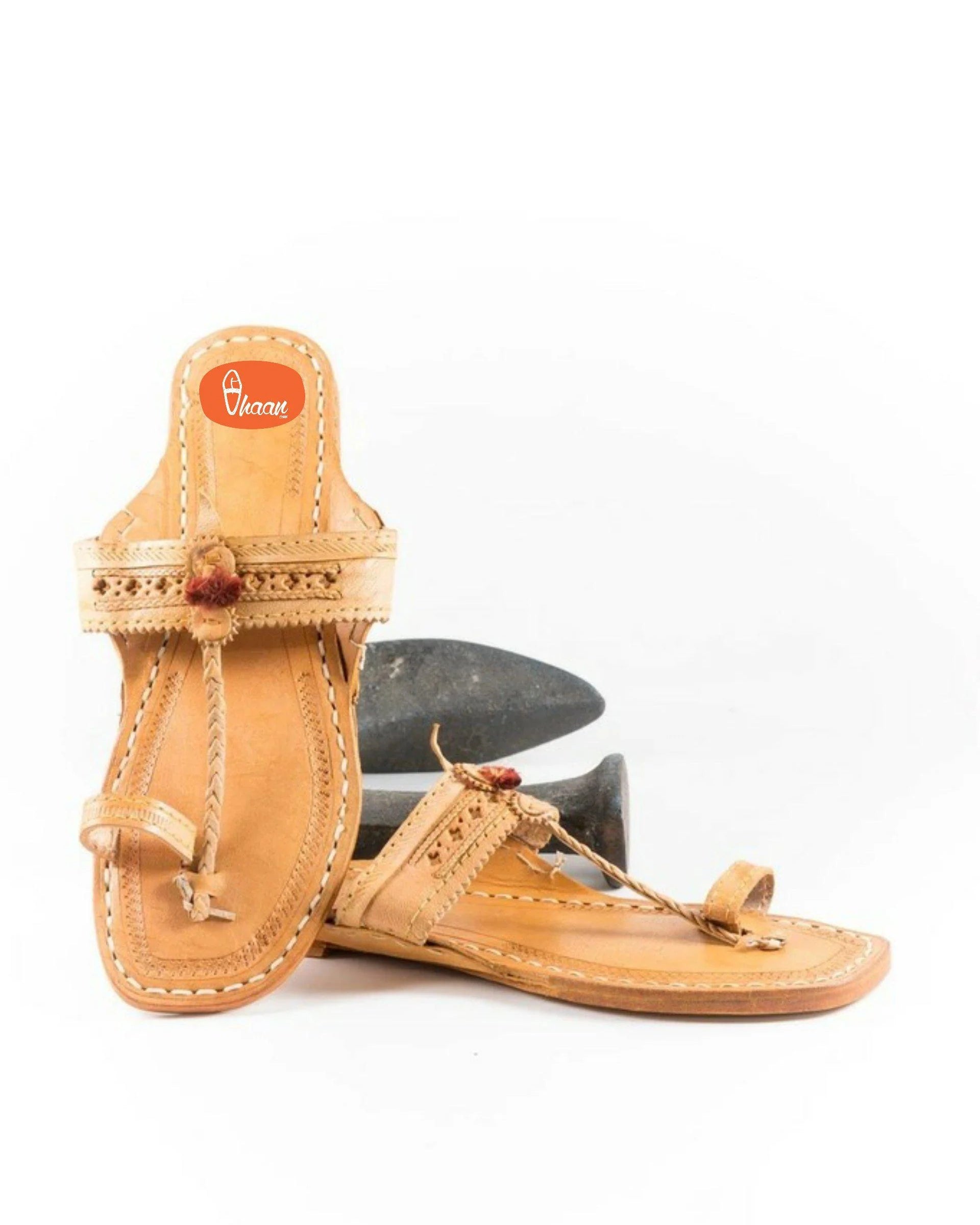 Yellow Moja(T) Shape Red Gonda Veni Belt(Patta) Detailed Punching