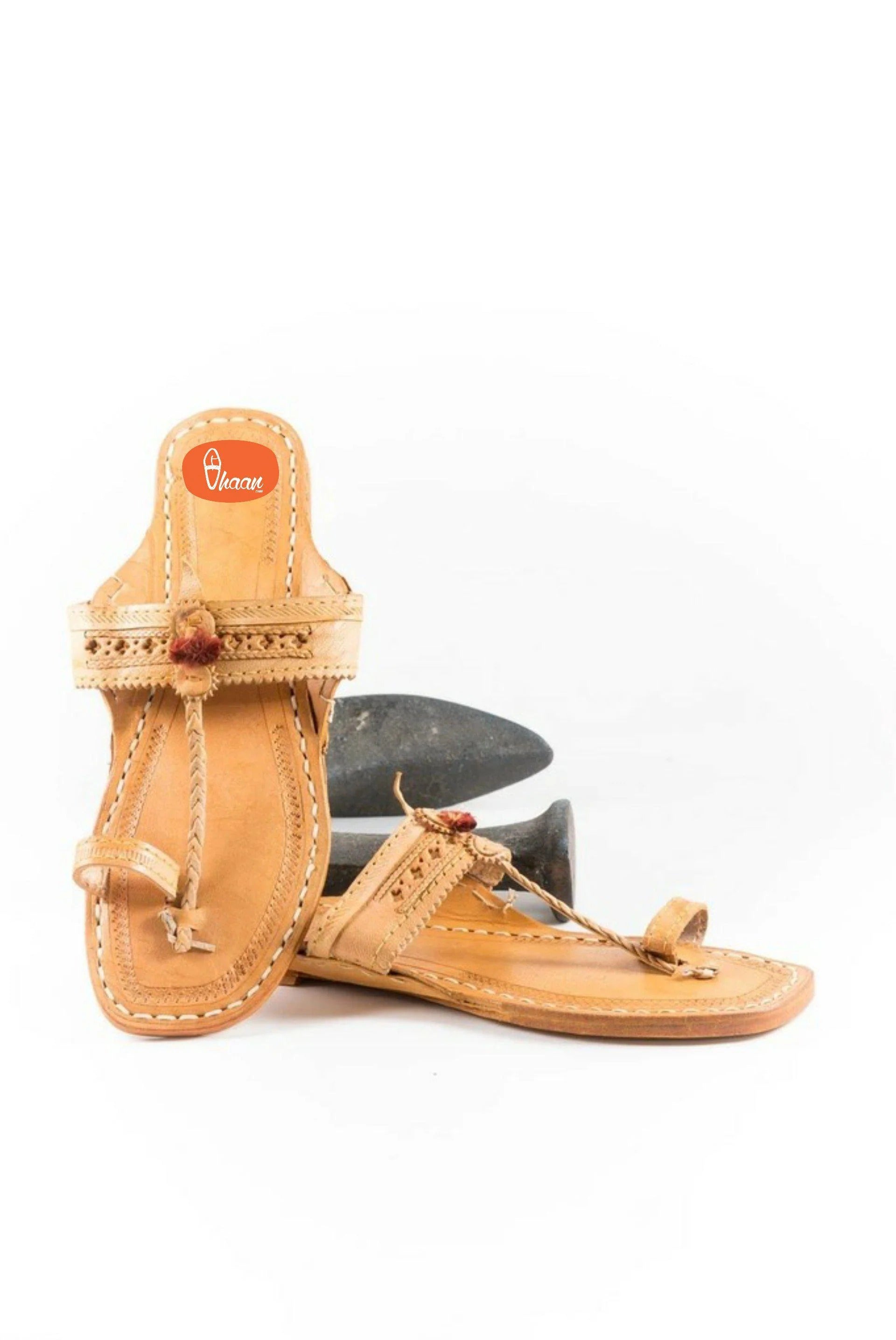 Yellow Moja(T) Shape Red Gonda Veni Belt(Patta) Detailed Punching