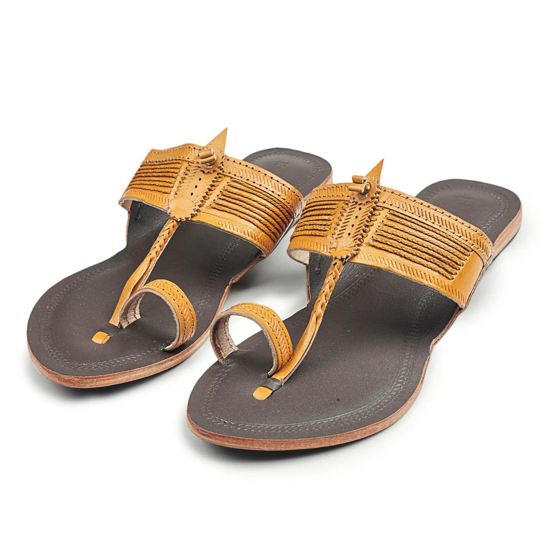 Women In Elegant Dual - Kolhapuri Chappal