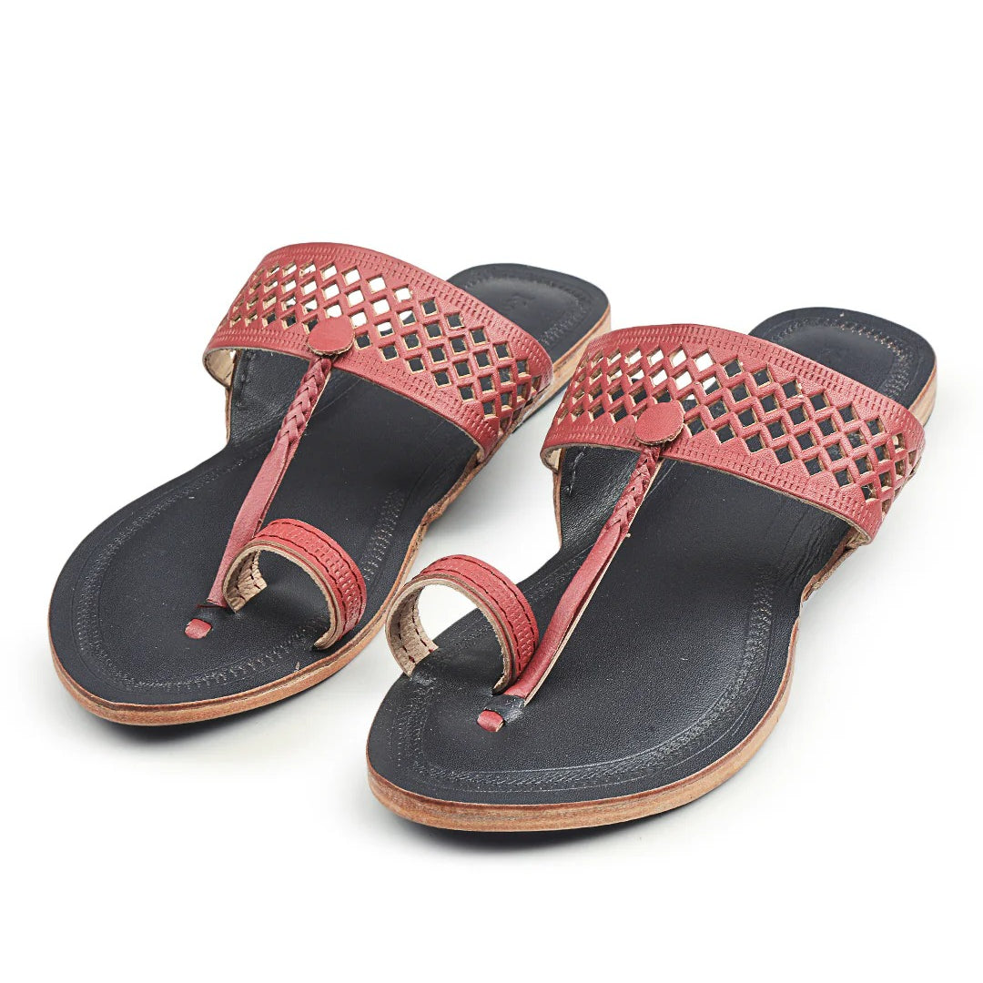 Red & Blue Best Kolhapuri Chappal for Women