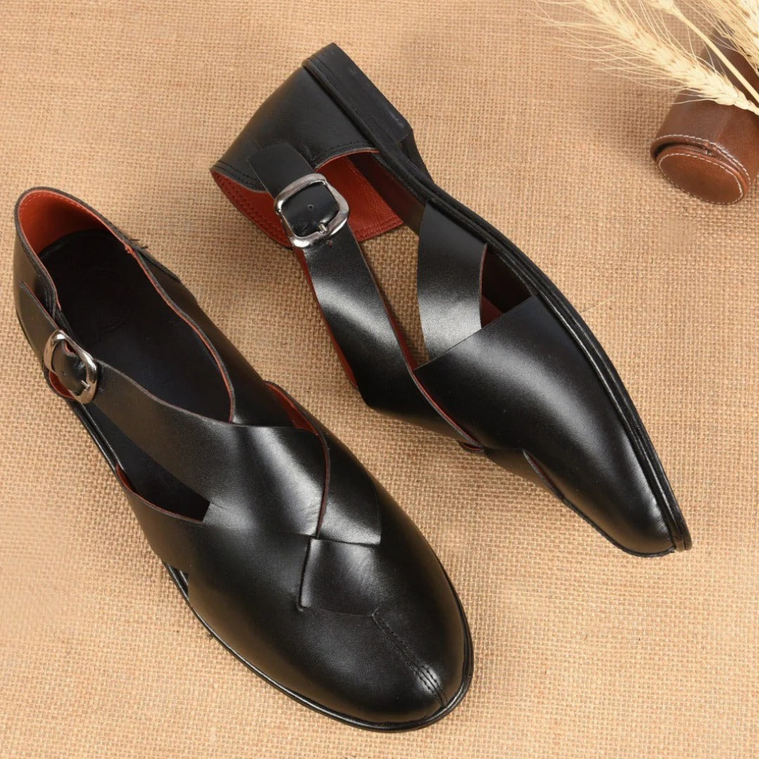 Black Nawab Peshawari Men's Sandal.