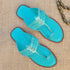 Azure Blue Handcrafted Kolhapuri
