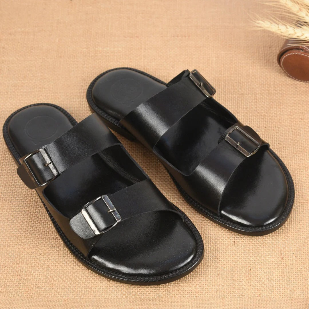 Black Buckle Mens's Sandal