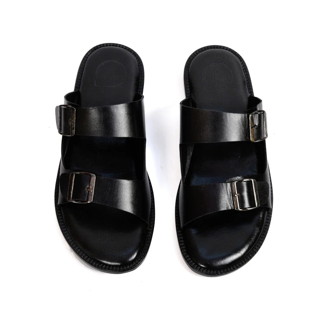 Black Buckle Mens's Sandal