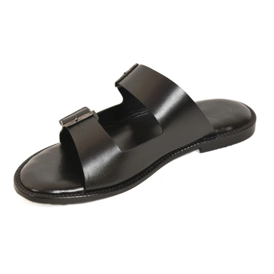 Black Buckle Mens's Sandal