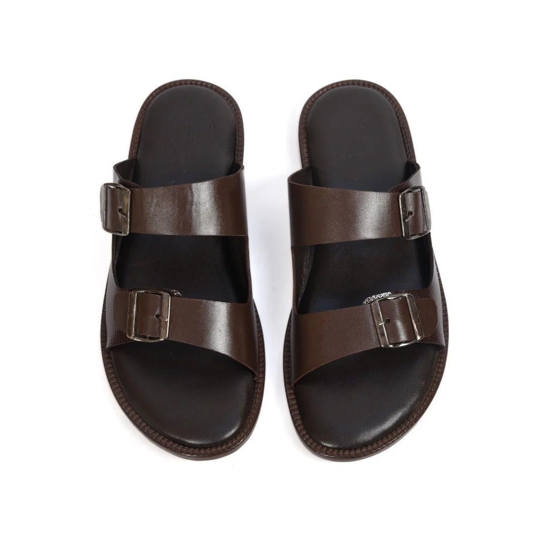 Brown Buckle Mens's Sandal