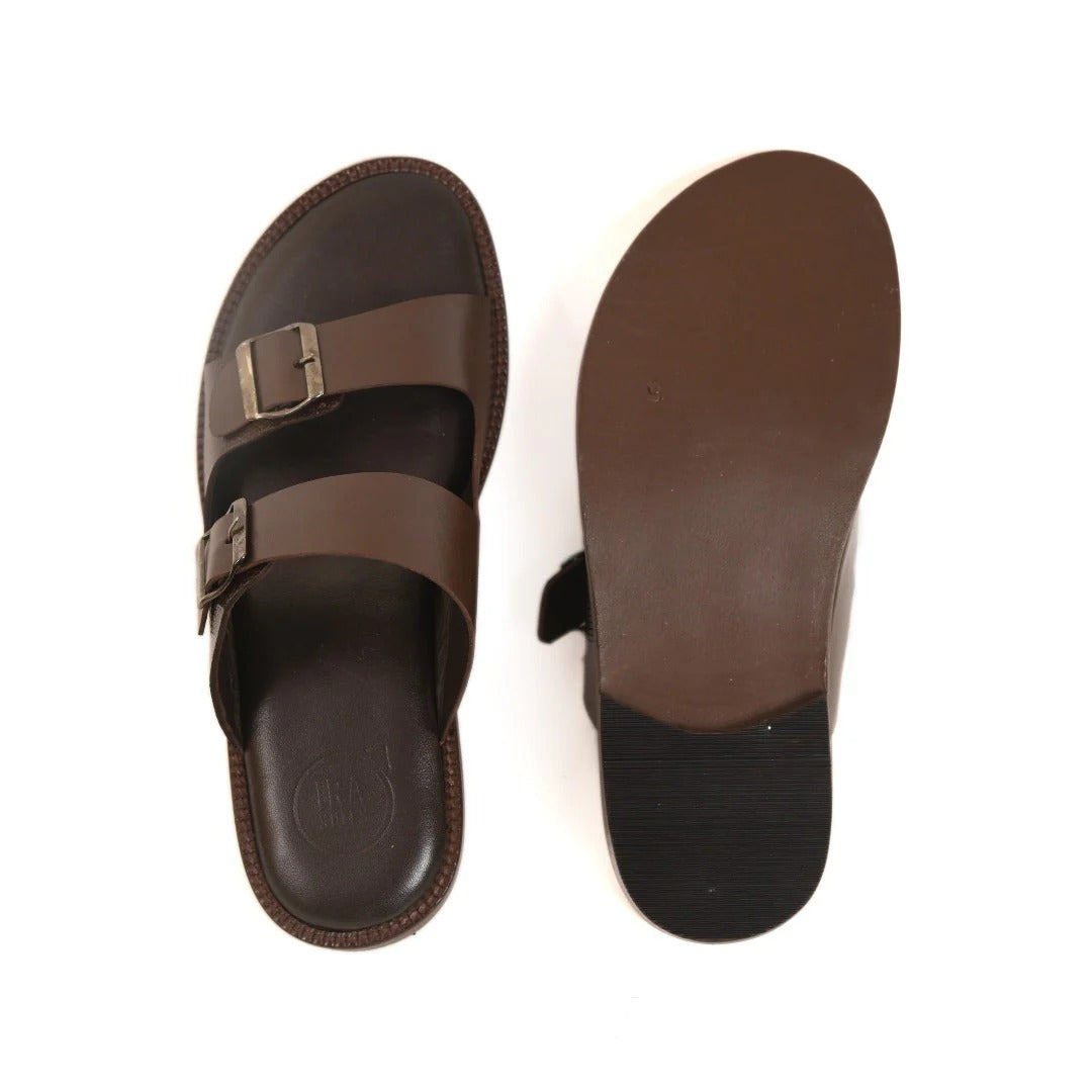 Brown Buckle Mens's Sandal