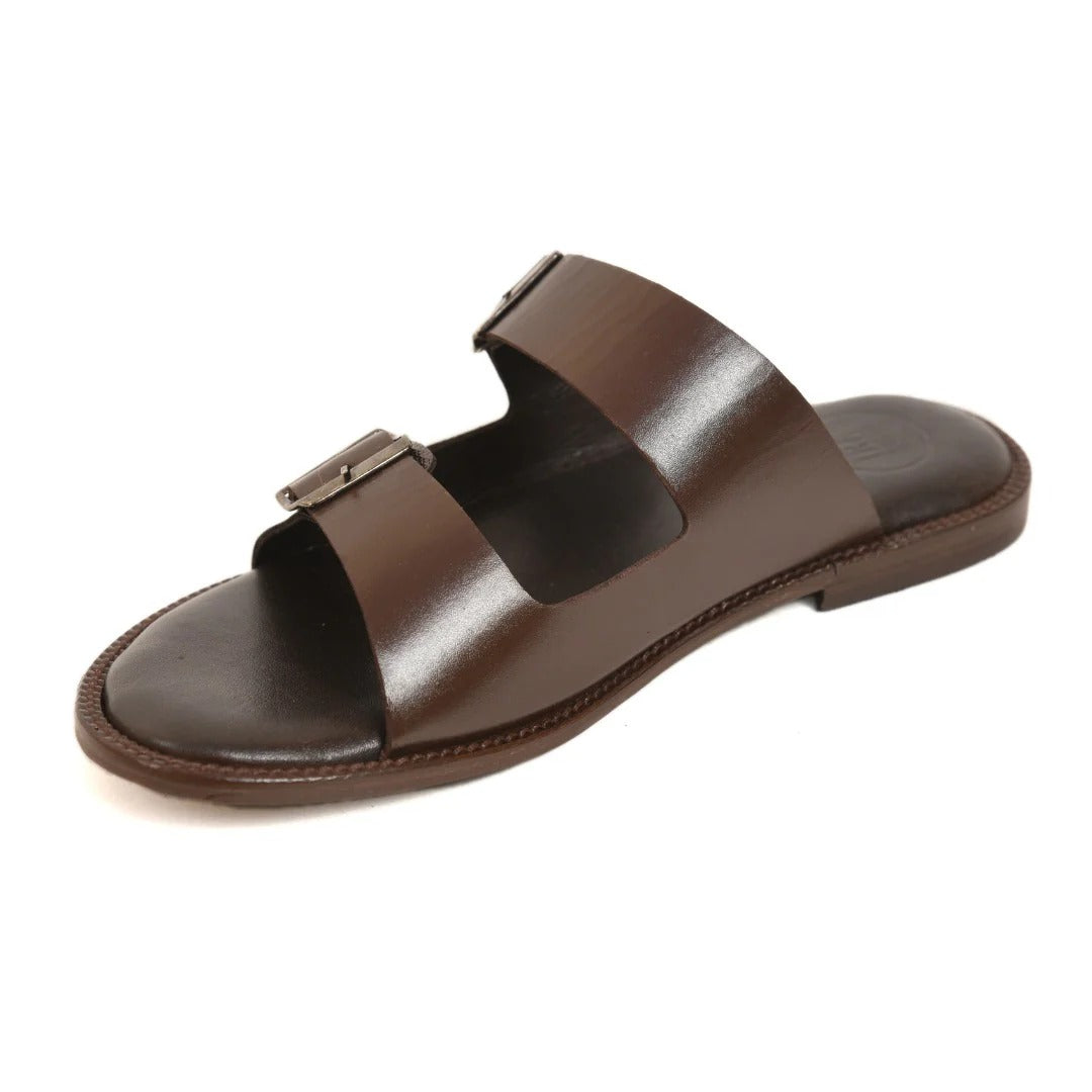 Brown Buckle Mens's Sandal