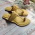 Raw Seina Yellow Faux Leather Kolhapuris