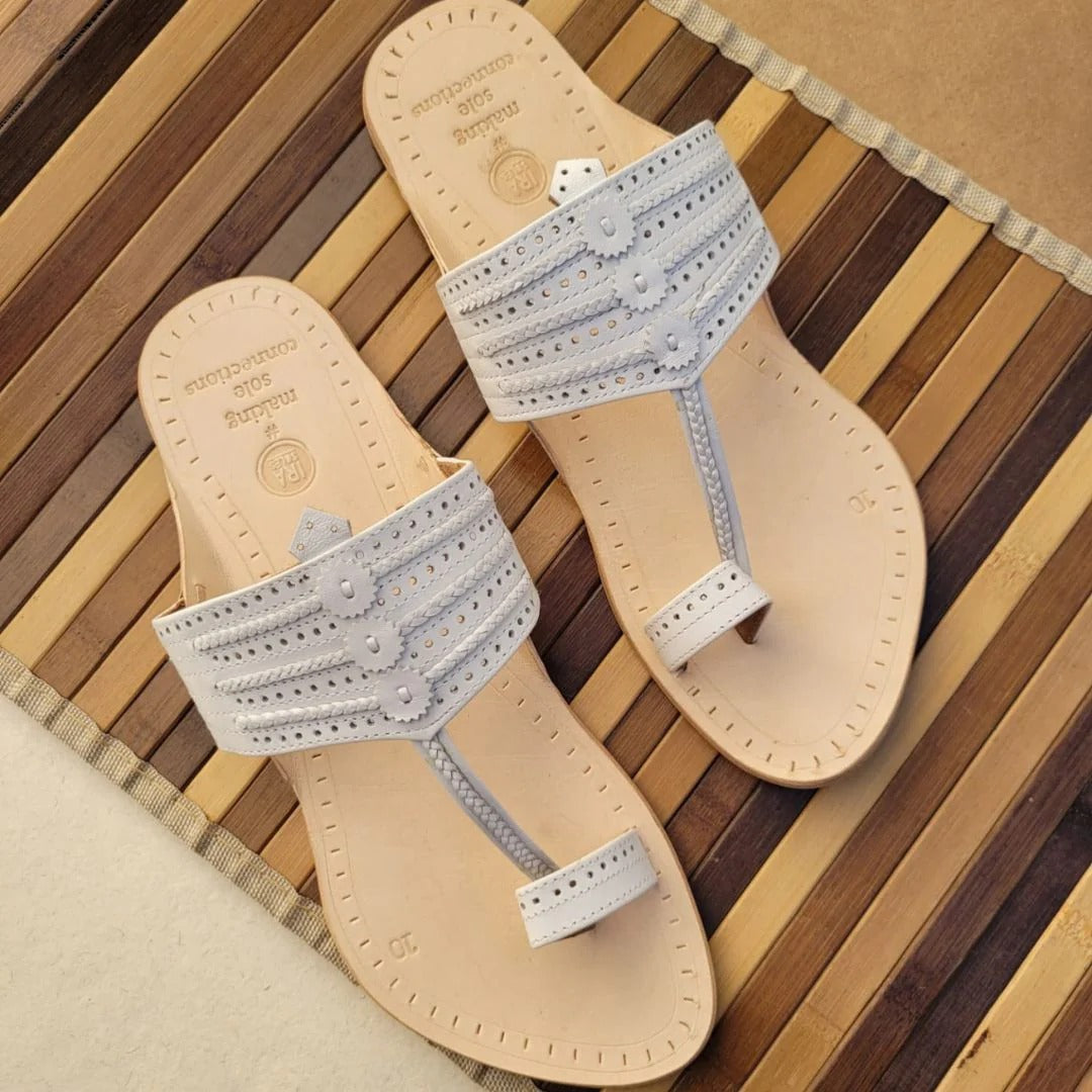 Classic White Teja Mens Kolhapuri