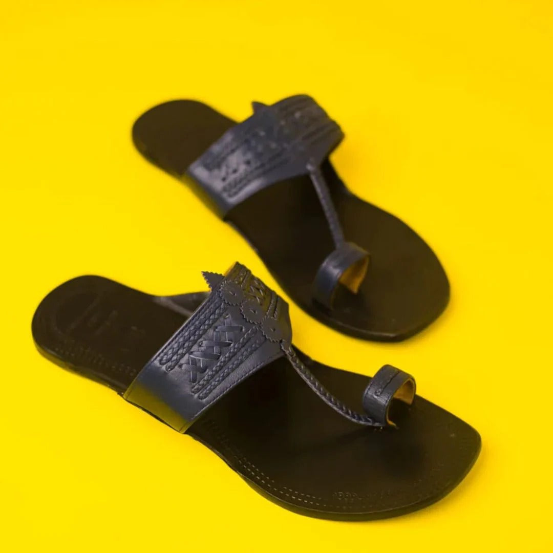 Bad Man Blue HandCrafted Mens Kolhapuri